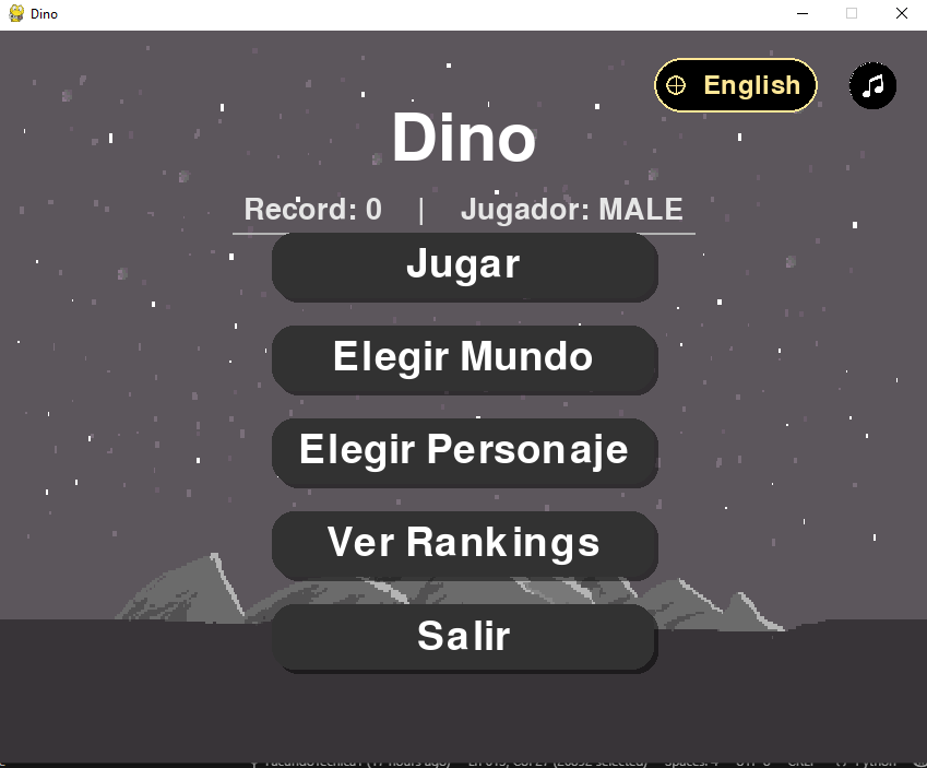 Captura del menú principal